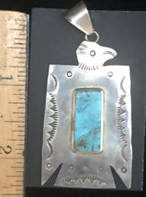 Load image into Gallery viewer, Turquoise Sterling Silver Thunderbird Necklace Pendant
