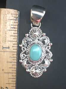 Turquoise Sterling Silver Necklace Pendant