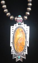 Load image into Gallery viewer, Bumblebee Jasper &amp; Turquoise Sterling Silver Pendant
