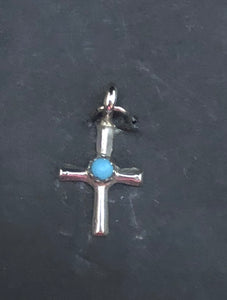 Turquoise Sterling Silver Mini Cross