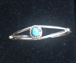 Turquoise sterling silver baby bracelet