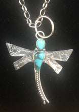 Load image into Gallery viewer, Turquoise Sterling silver Dragonfly Necklace Pendant
