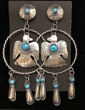Load image into Gallery viewer, Turquoise Sterling Silver Thunderbird Post Earrings
