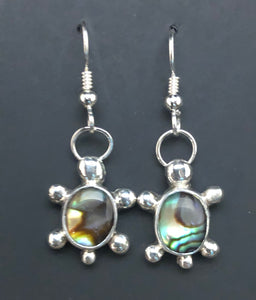 Abalone Sterling Silver Turtle Earrings