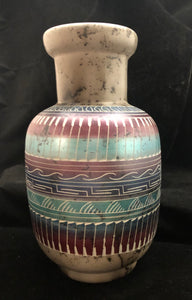Multi Color Horsehair Pottery Vase