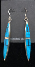 Load image into Gallery viewer, Turquoise Sterling Silver Inlay Earrings
