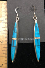 Load image into Gallery viewer, Turquoise Sterling Silver Inlay Earrings
