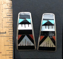 Load image into Gallery viewer, Multi Stone Sterling Silver Inlay Earrings
