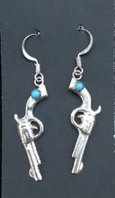 Load image into Gallery viewer, Turquoise Sterling Silver Pistol Earrings
