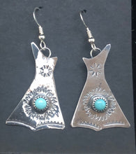 Load image into Gallery viewer, Turquoise Sterling Silver Teepee Earrings
