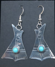 Load image into Gallery viewer, Turquoise Sterling Silver Teepee Earrings
