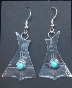 Turquoise Sterling Silver Teepee Earrings