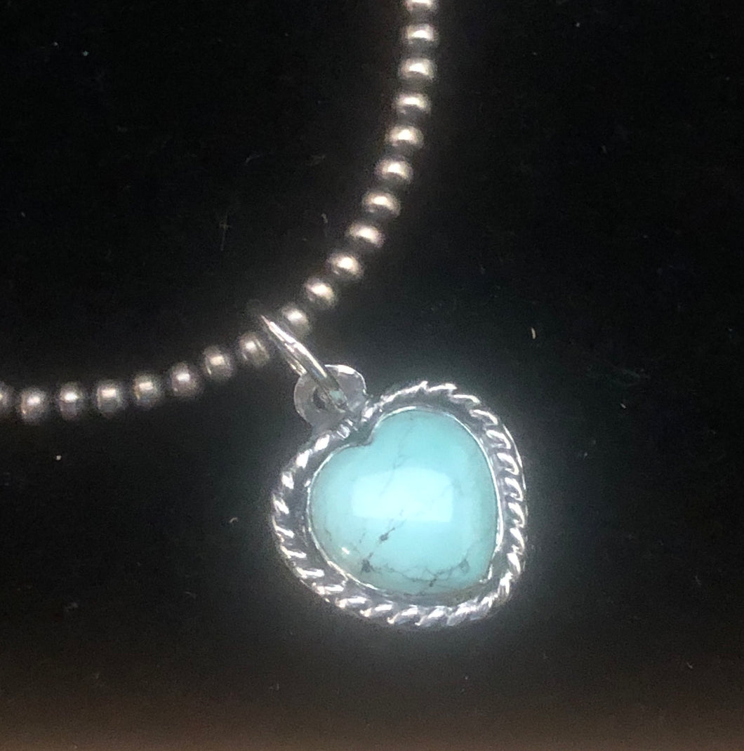 Turquoise Sterling Silver Heat Necklace Pendant