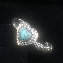 Load image into Gallery viewer, Turquoise Sterling Silver Heart Bracelet
