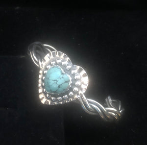 Turquoise Sterling Silver Heart Bracelet