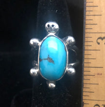 Load image into Gallery viewer, Turquoise sterling silver turtle ring
