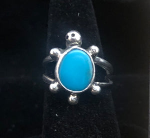 Turquoise Sterling Silver Turtle Ring