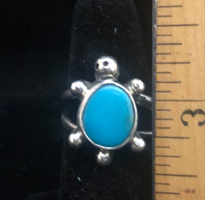 Turquoise Sterling Silver Turtle Ring
