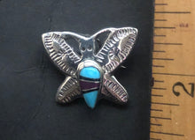 Load image into Gallery viewer, Turquoise, Sugulite &amp; Onyx Sterling Silver Butterfly Necklace/Pin
