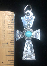 Load image into Gallery viewer, Turquoise Sterling Silver Cross Necklace
