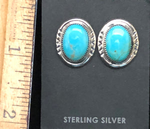 Turquoise set in sterling silver earrings