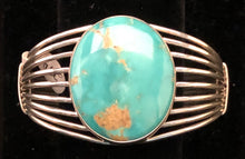 Load image into Gallery viewer, Turquoise sterling silver cuff bracelet
