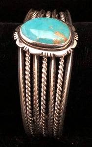 Turquoise set in sterling silver cuff bracelet