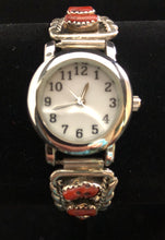 Load image into Gallery viewer, Coral sterling silver watch band

