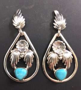 Turquoise sterling silver dangle earrings