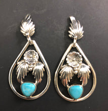 Load image into Gallery viewer, Turquoise sterling silver dangle earrings
