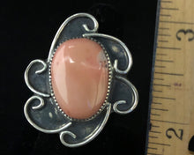 Load image into Gallery viewer, Pink Coral sterling silver ring
