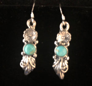 Turquoise and sterling silver earrings