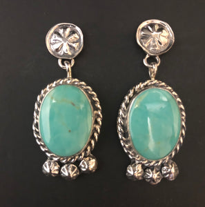 Turquoise and sterling silver earrings