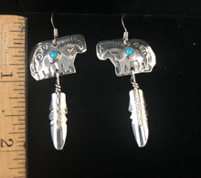 Load image into Gallery viewer, Turquoise sterling silver horse earrings
