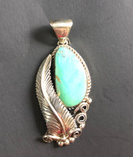Load image into Gallery viewer, Turquoise sterling silver pendant necklace

