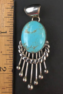 Turquoise sterling silver pendant necklace