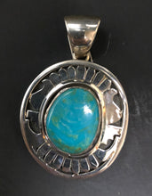 Load image into Gallery viewer, Turquoise sterling silver necklace pendant
