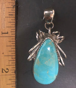 Turquoise sterling silver necklace pendant