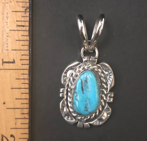 Turquoise sterling silver necklace pendant
