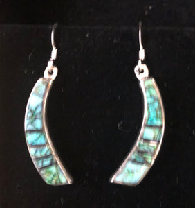 Fractured opal sterling silver earrings