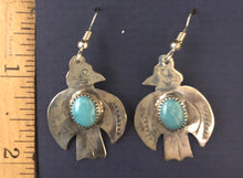Load image into Gallery viewer, Turquoise sterling silver Thunderbird earrings
