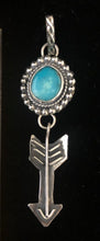Load image into Gallery viewer, Turquoise &amp; arrow sterling silver pendant
