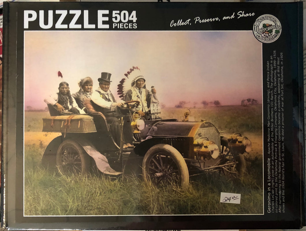 Puzzle of Geronimo in a Locomobile at the 101 Ranch