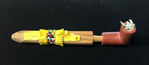 Red Elbow Pipe with beaded stem