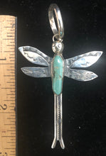 Load image into Gallery viewer, Turquoise sterling silver dragonfly pendant
