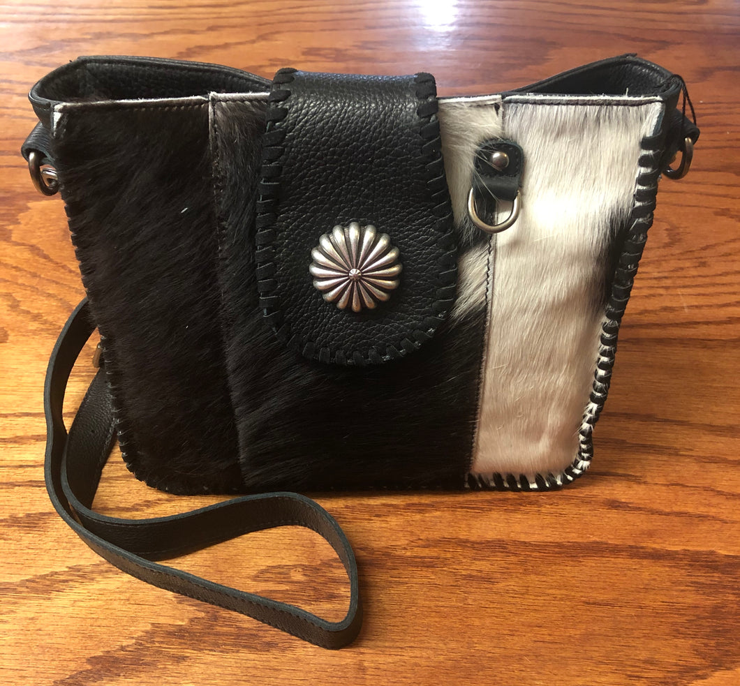 Montana West Delila 100% Leather Hair-On Hide Collection Crossbody handbag