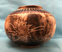 Load image into Gallery viewer, Eagle Horse Hair Pottery Bowl
