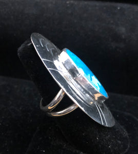Turquoise Concho Sterling Silver Ring
