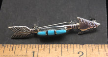 Load image into Gallery viewer, Turquoise sterling Silver Arrow Pin/Pendant
