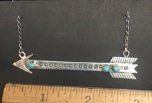 Load image into Gallery viewer, Turquoise Sterling Silver Arrow Necklace
